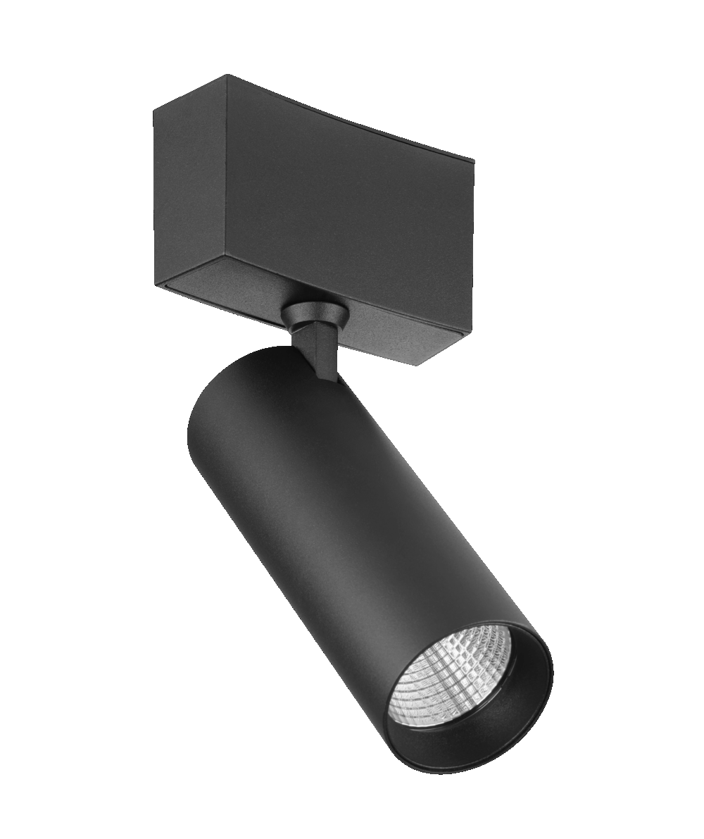 Round Spot Light - Slim Track - Black, 10W