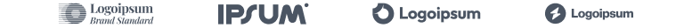 Brand logo strip featuring Logopipsum and Ipsum logos on dark background