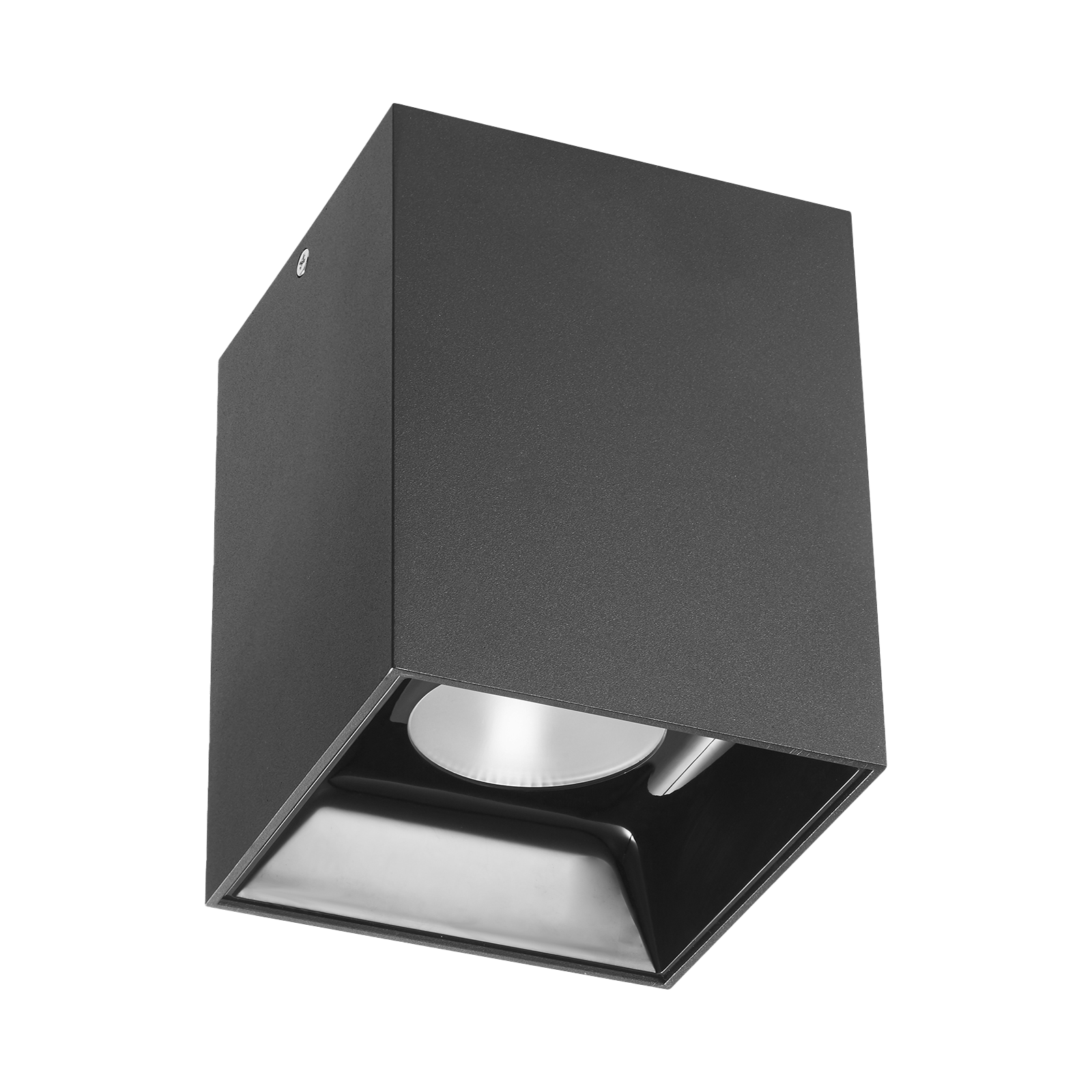 Square Surface Mounted Downlight - Black, 5 inch (125mm)