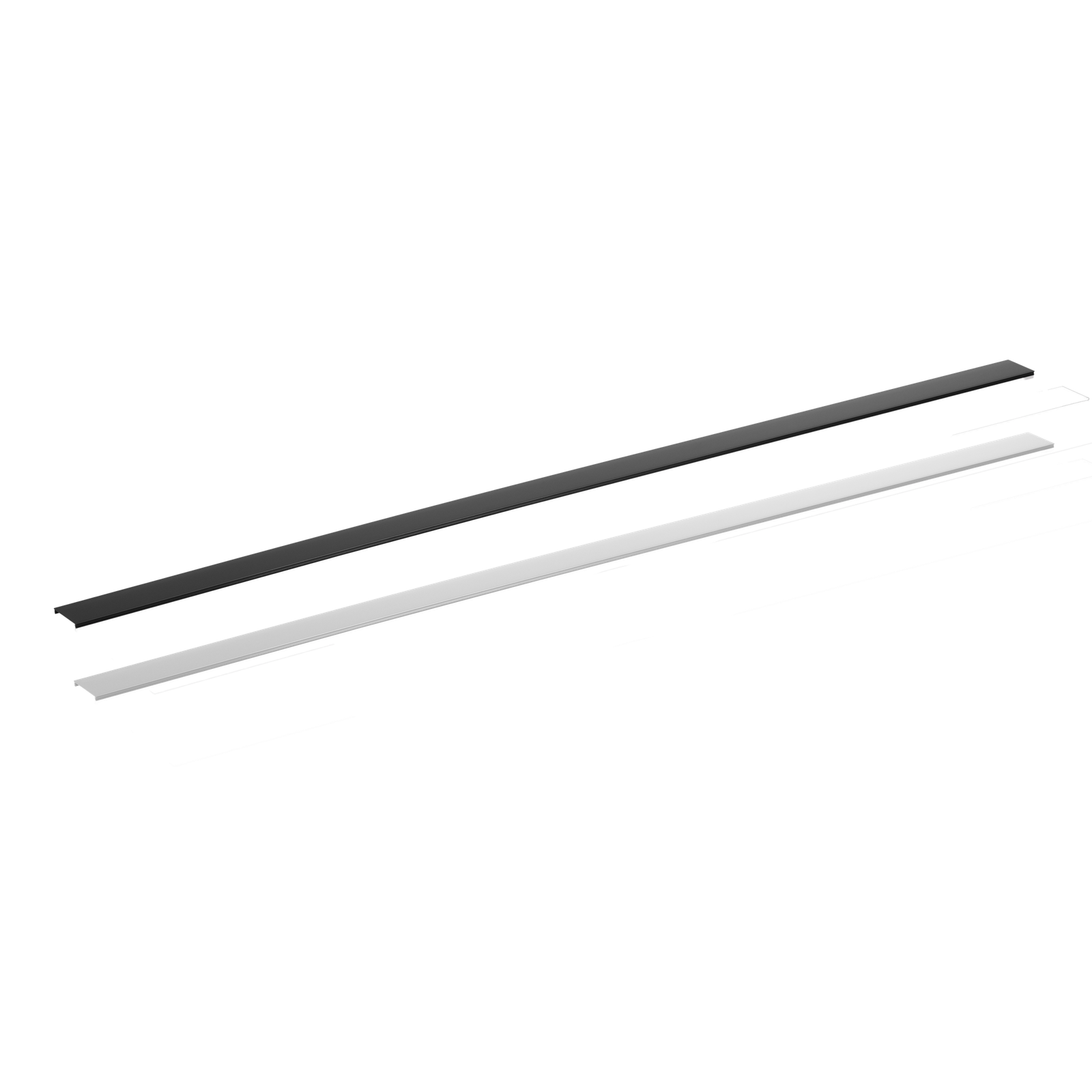 Slim linear LED profile with diffuser cover for modern architectural lighting